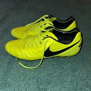 Nike Tiempo Neon Yellow Soccer Cleats
